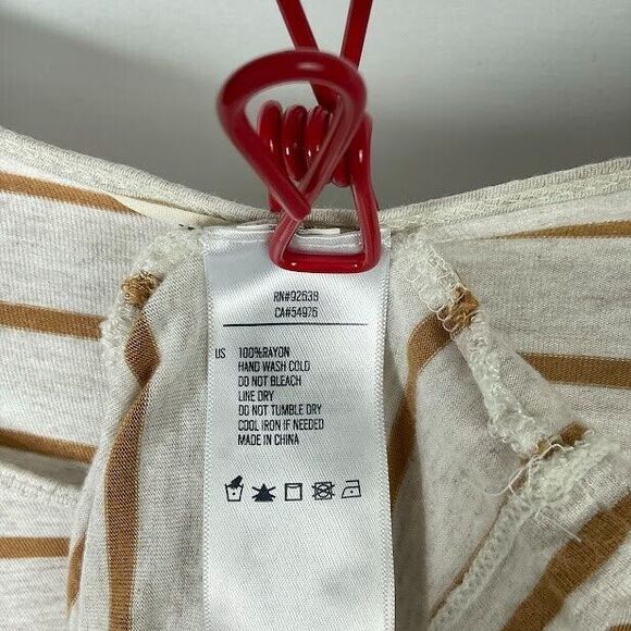 Fossil Women Size XL Brown Striped Long Sleeve Very Soft Lightweight T-Shirt - Picture 3 of 5